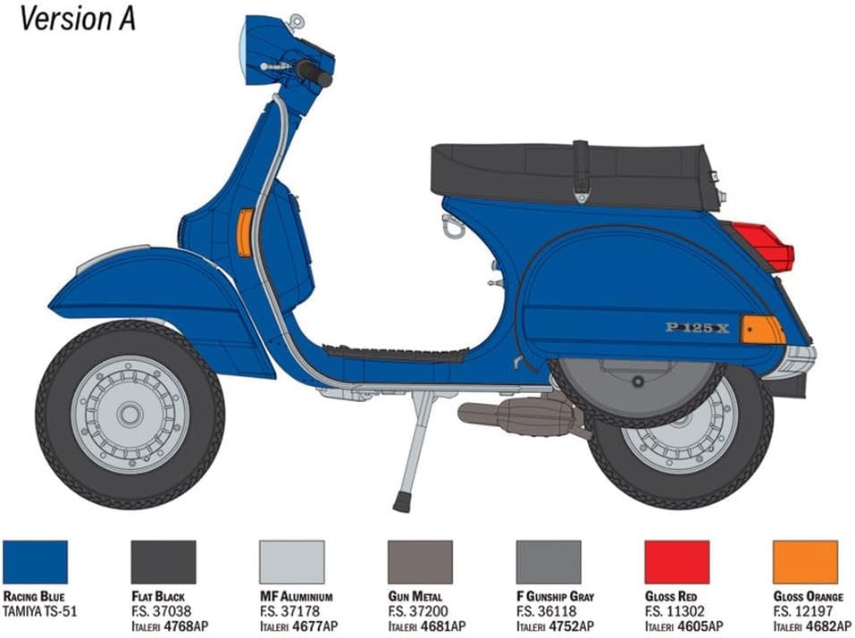 Detalle de Italeri 4645 Vespa PX 125/150 1978 – model do składania 1:9, 27 cm