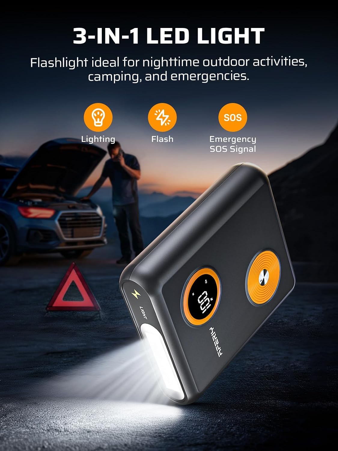Detalle de AFERIY Jump Starter 27,500mAh