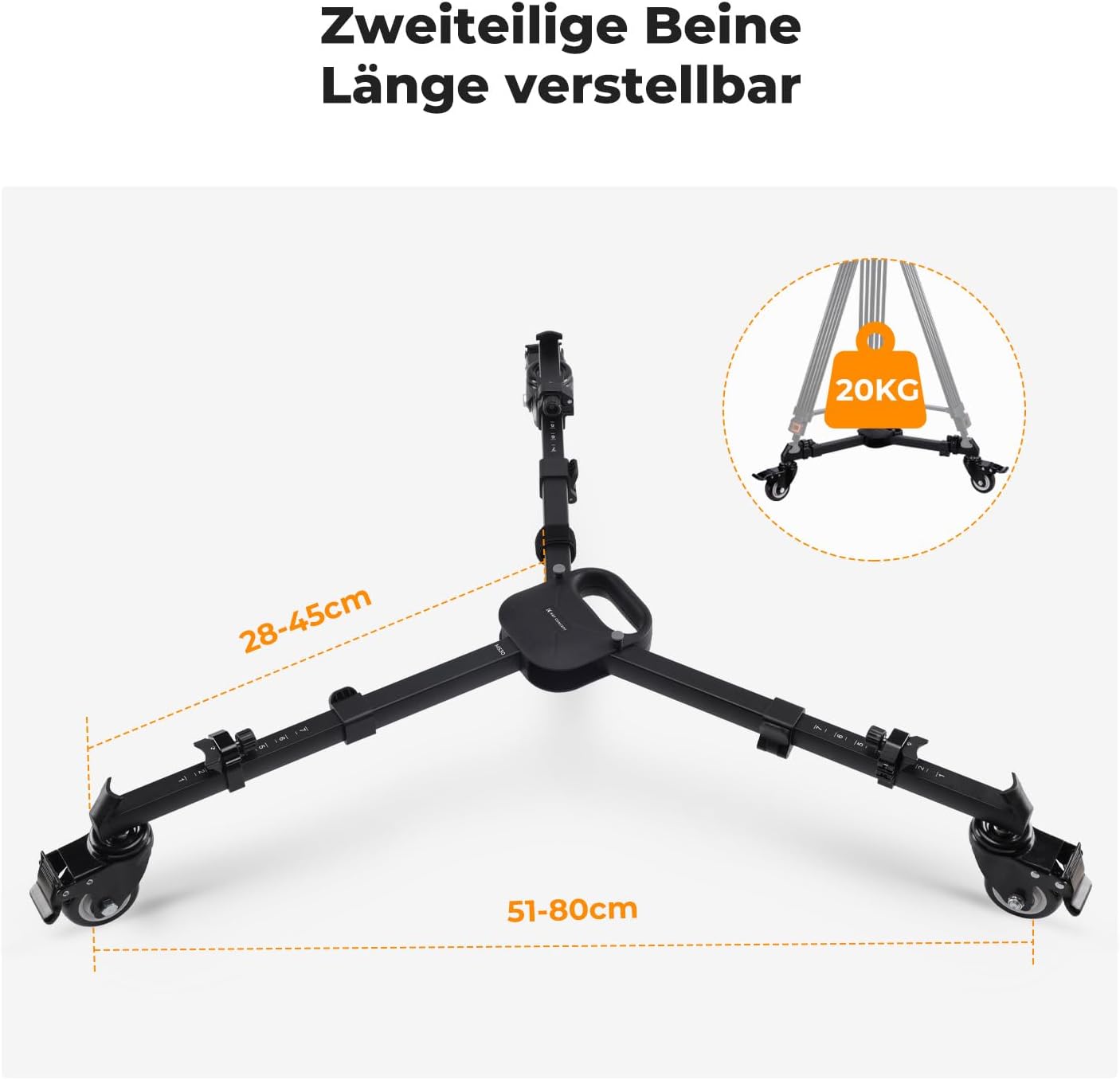 Thumbnail 4 de K&F CONCEPT Heavy Duty Tripod Dolly 38,5 cm