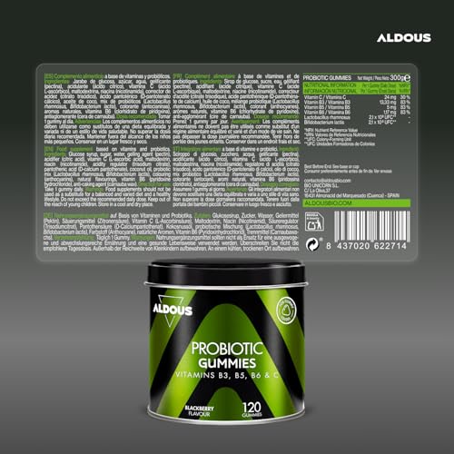 Thumbnail 6 de 120 Probioticos en Gominolas con Vitamina C - Aldous Bio, sabor mora