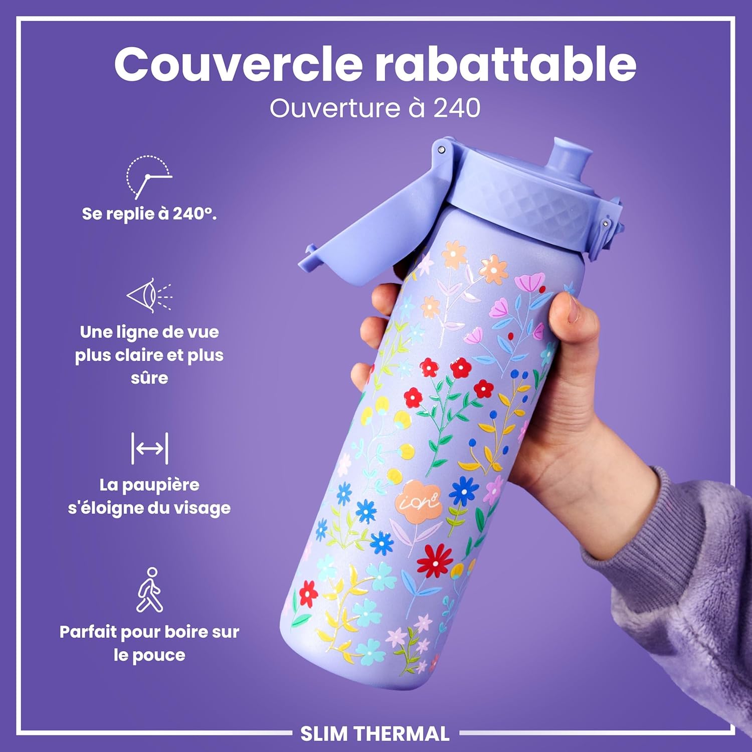 Thumbnail 3 de Ion8 Gourde Isotherme Inox 500 ml – Anti-Fuite, Facile à Ouvrir, Lavable au Lave-Vaisselle