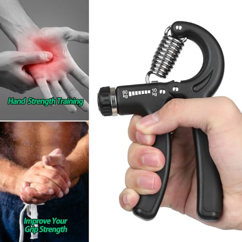 Detalle de NIYIKOW Hand Grip Strengthener: Adjustable 22–132 Lbs, 10–60kg – Silver/Black