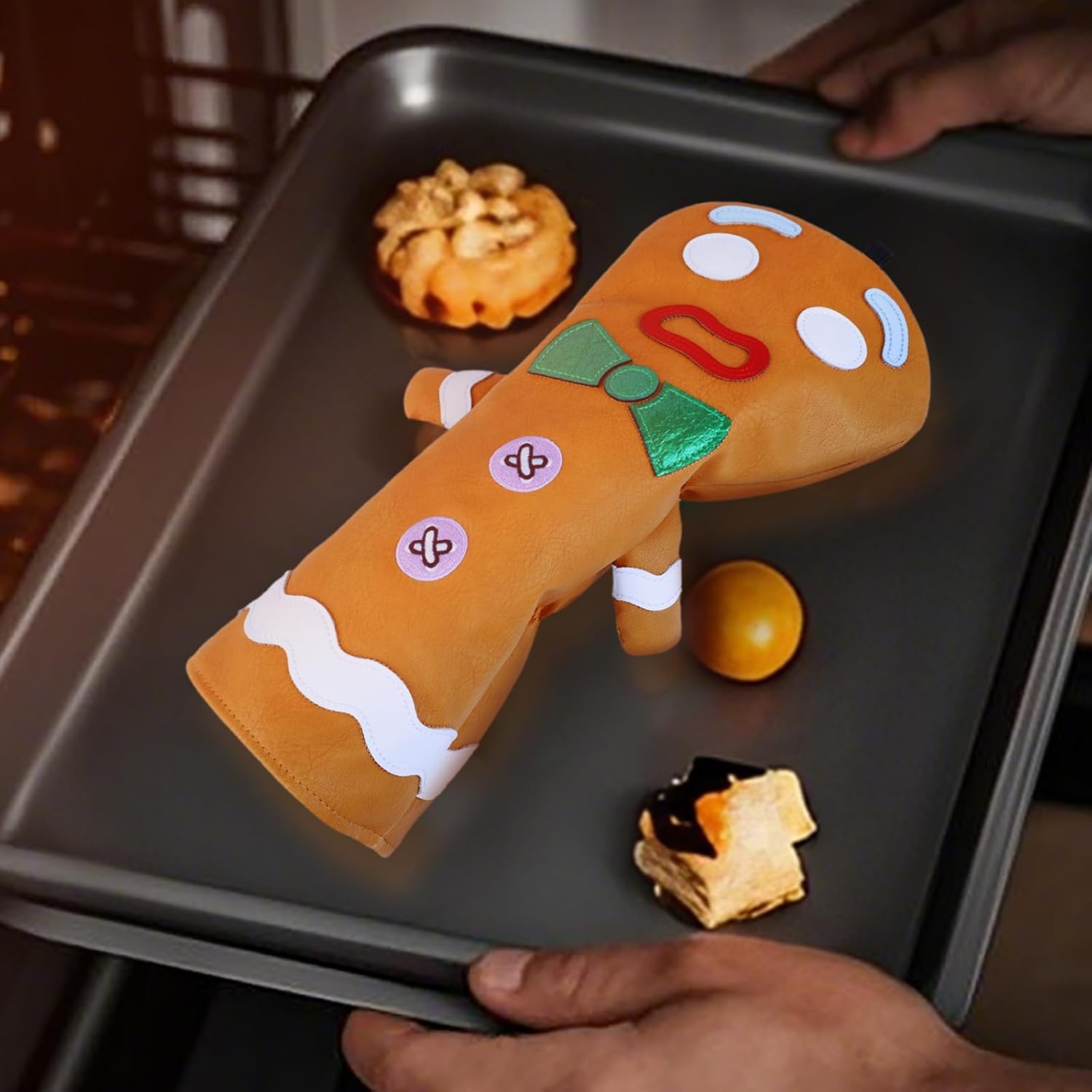 Detalle de LZFAN Gingerbread Man Golf Club Head Cover: Funny Brown Monster Cookie Drive/Fairway/Hybrid Protector