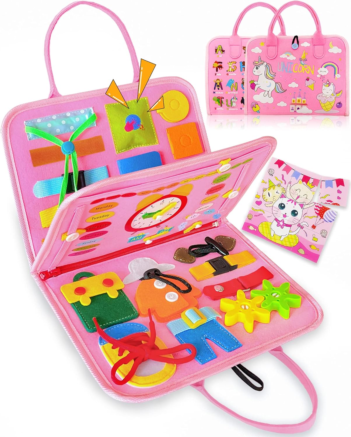 Thumbnail 6 de Exorany Busy Board Montessori Toys for Toddlers: 8-Page Sensory Learning Busy Book for Travel and Gift-Giving