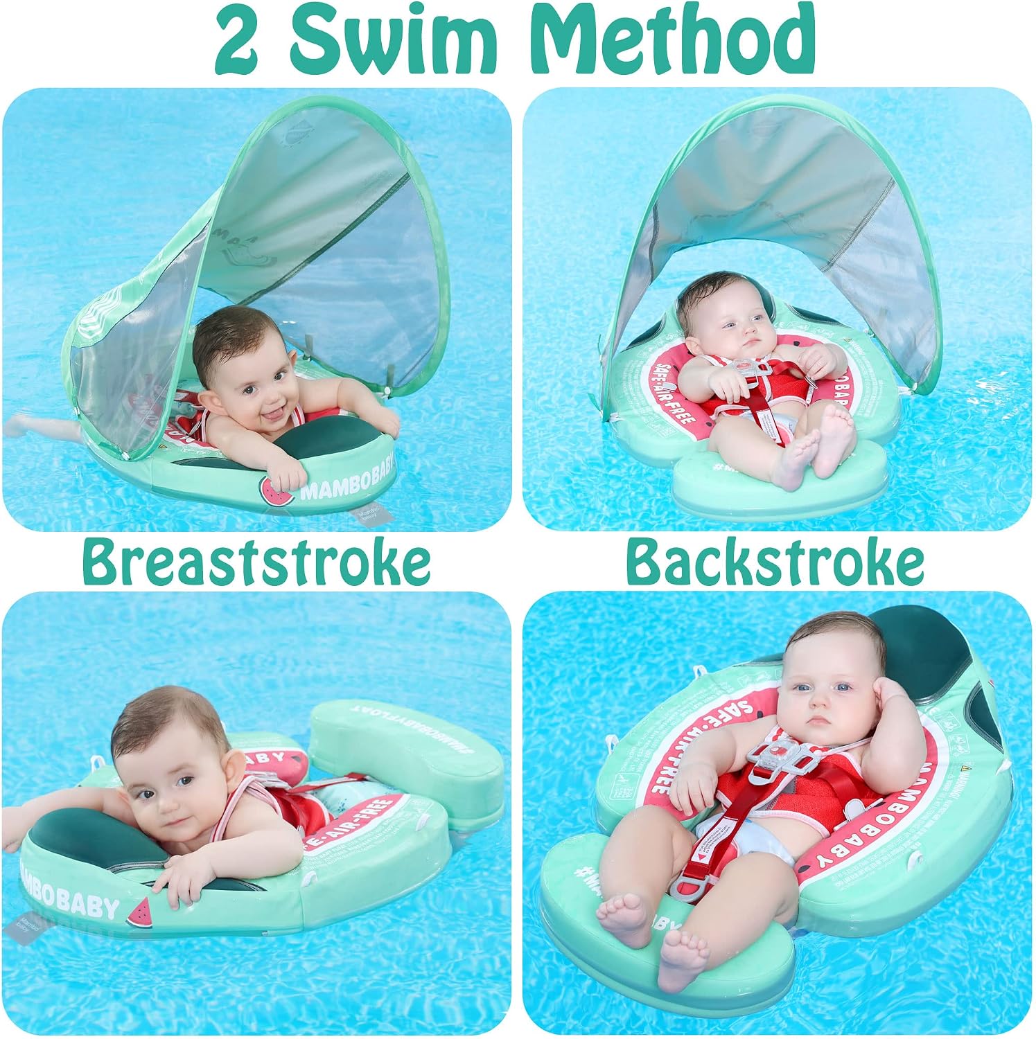 Thumbnail 3 de Mambobaby Float Add Tail Baby Swim Float with Canopy (Watermelon)