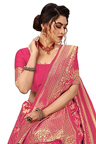 Thumbnail 5 de Nivah Fashion Banarasi Art Silk Saree with Blouse Piece (NH.S13-Pink)