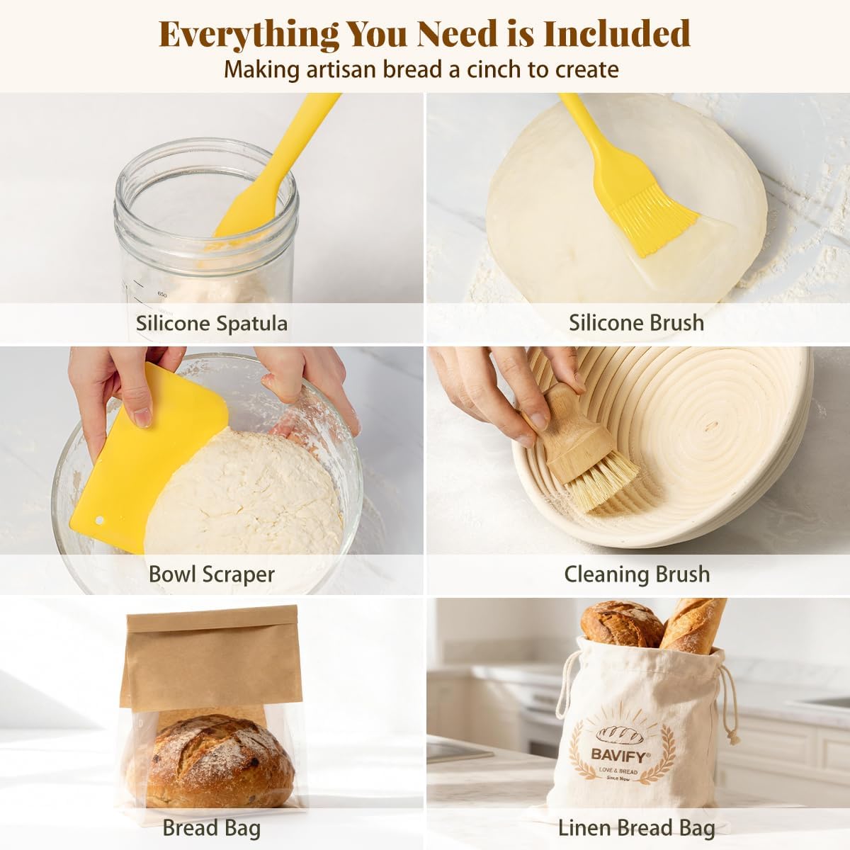 Thumbnail 4 de BAVIFY Sourdough Starter Kit 10" 🍞