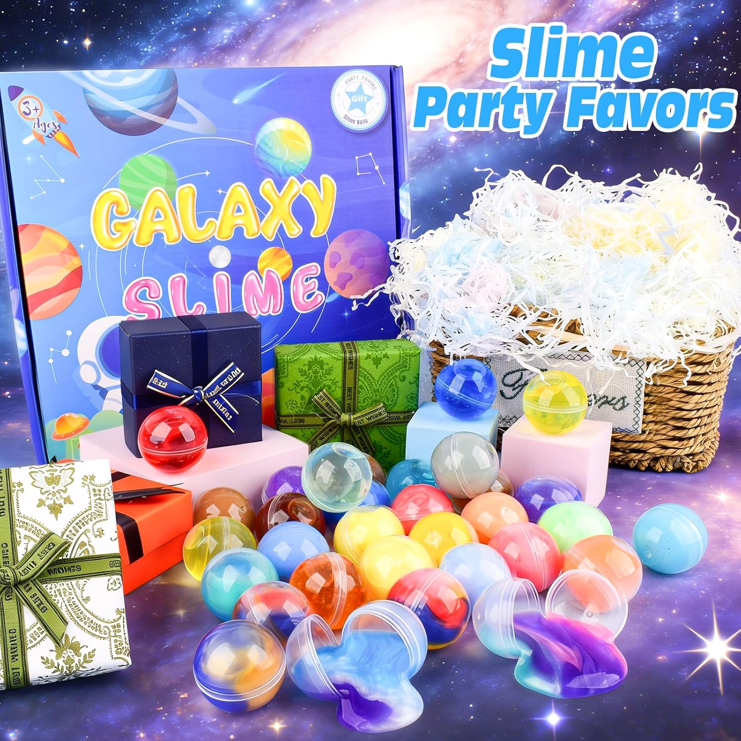 Thumbnail 4 de 32 Pack Galaxy Slime Ball slime party favours – super soft, stretchy and non-sticky