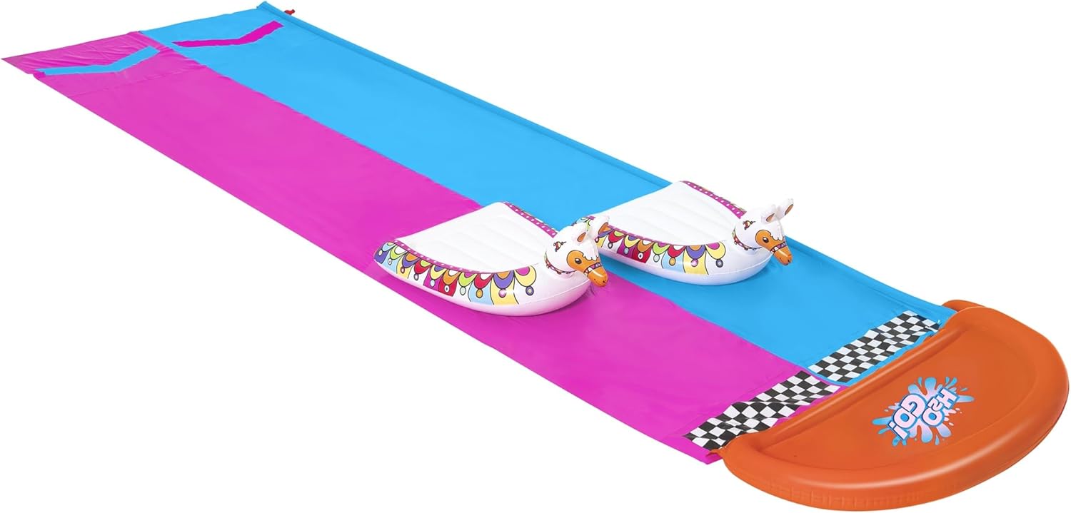 Detalle de Bestway H2OGO! 52320 Toboggan Aquatique 2 Places avec flotteurs et lames gonflables (487 x 138 cm)