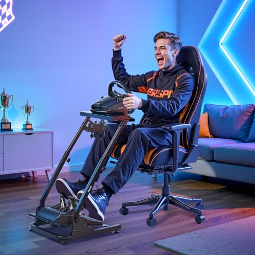 Thumbnail 7 de VEVOR Supporto per Volante da Corsa, Cockpit Regolabile e Pieghevole per Logitech e Thrustmaster (Pedali non inclusi)