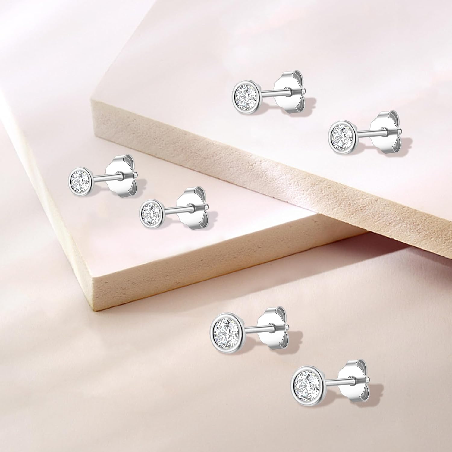 Thumbnail 2 de Ecripe 925 Sterling Silber Ohrstecker 3 Paar