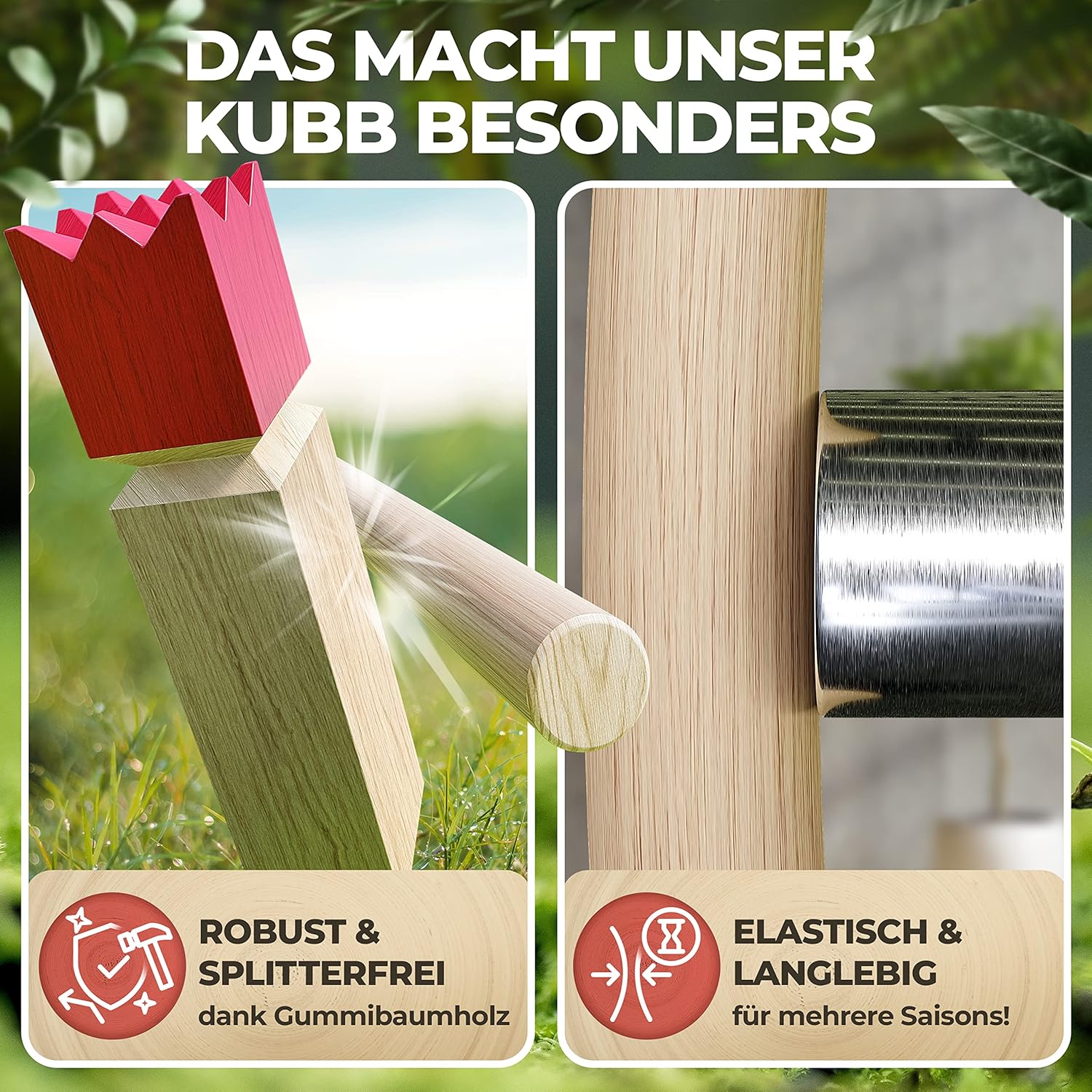 Thumbnail 2 de Liebholz® Original Kubb Wikinger Wurfspiel (FSC Gummibaumholz) – Set mit Tragebeutel & Spielanleitung, Größe L