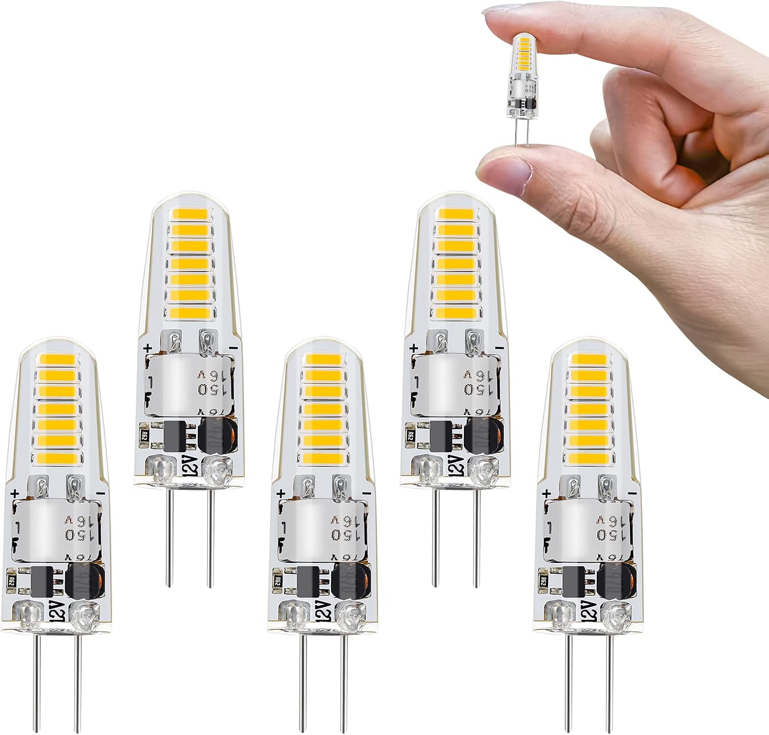 Detalle de I-SHUNFA LED-G4 G4 LED-lampor, 1,2 W, 4000 K, 12 V, 5-pack