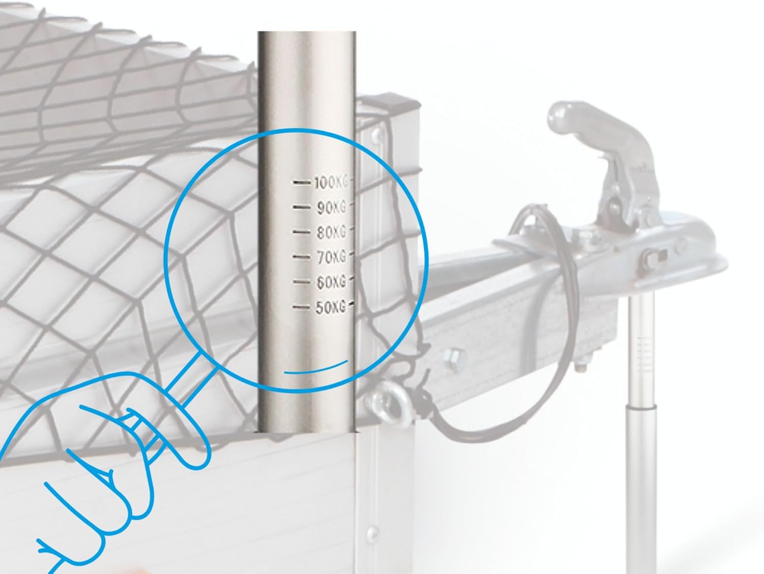 Detalle 2 de Cartrend Stützlastwaage bis 100 kg – Aluminium, Silber