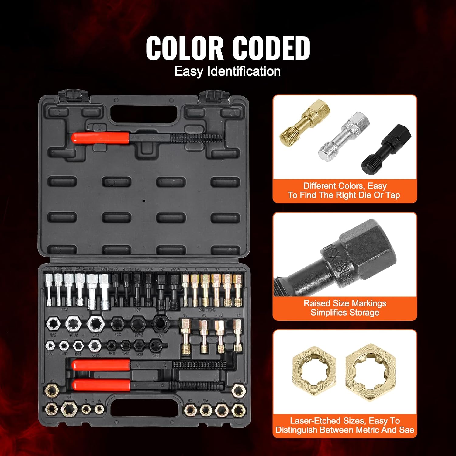 Detalle 2 de VEVOR Thread Chaser Set 49-Piece