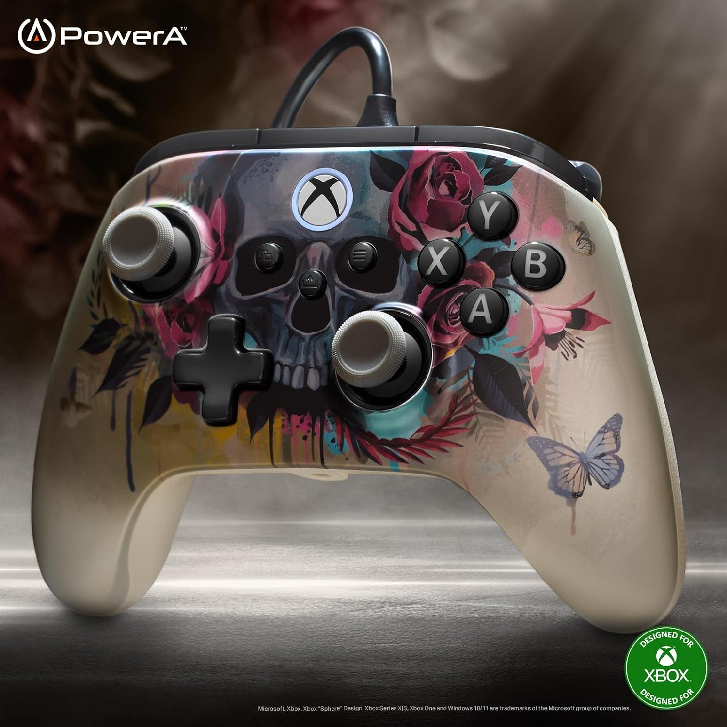 Detalle de PowerA kabelgebundener Controller Advantage für Xbox Series X|S – Bloom & Gloom