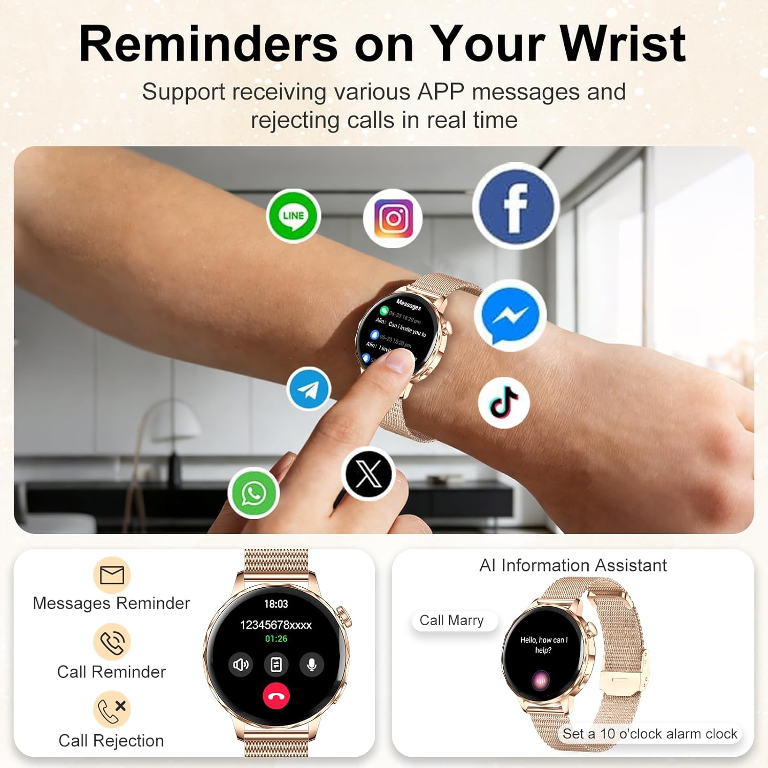 Thumbnail 2 de Efolen 1.27-inch women’s smart watch
