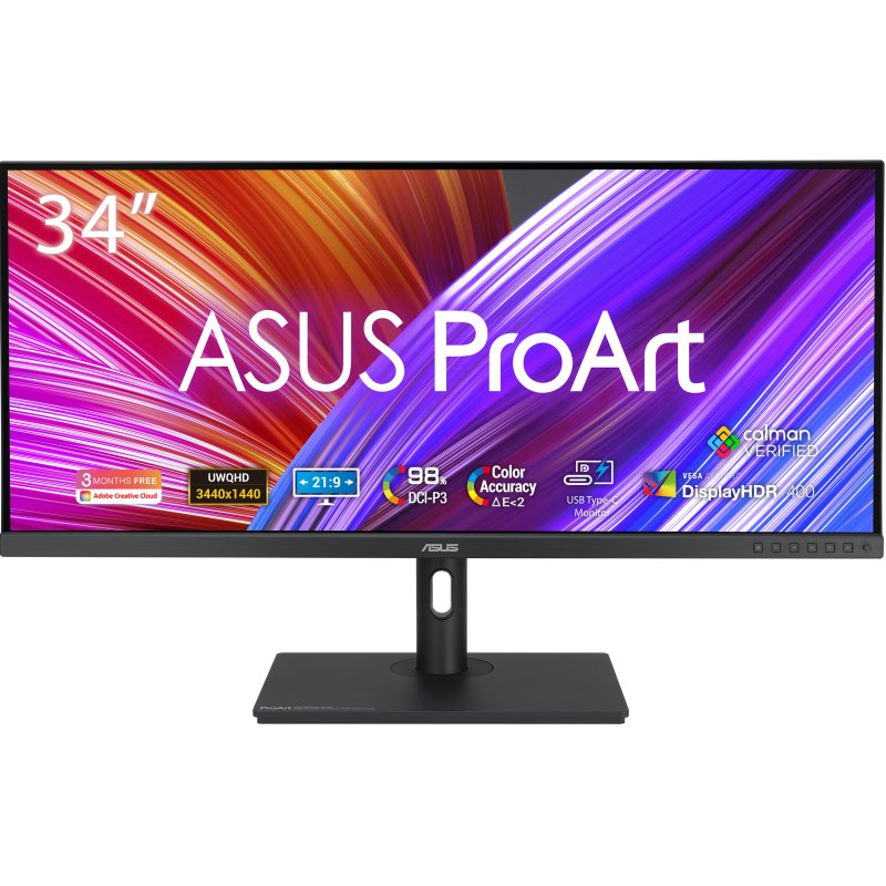 Detalle de ASUS ProArt PA348CGV de 34" ultrapanorámico con IPS, UWQHD 120 Hz, FreeSync Premium Pro y USB-C