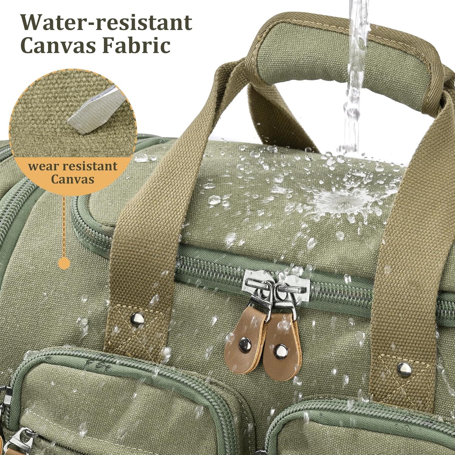 Thumbnail 1 de Gonex 50L Expandable Canvas Duffle Bag for Travel – Water-Resistant Weekender with Wet/Dry Pocket and Suitcase Sleeve