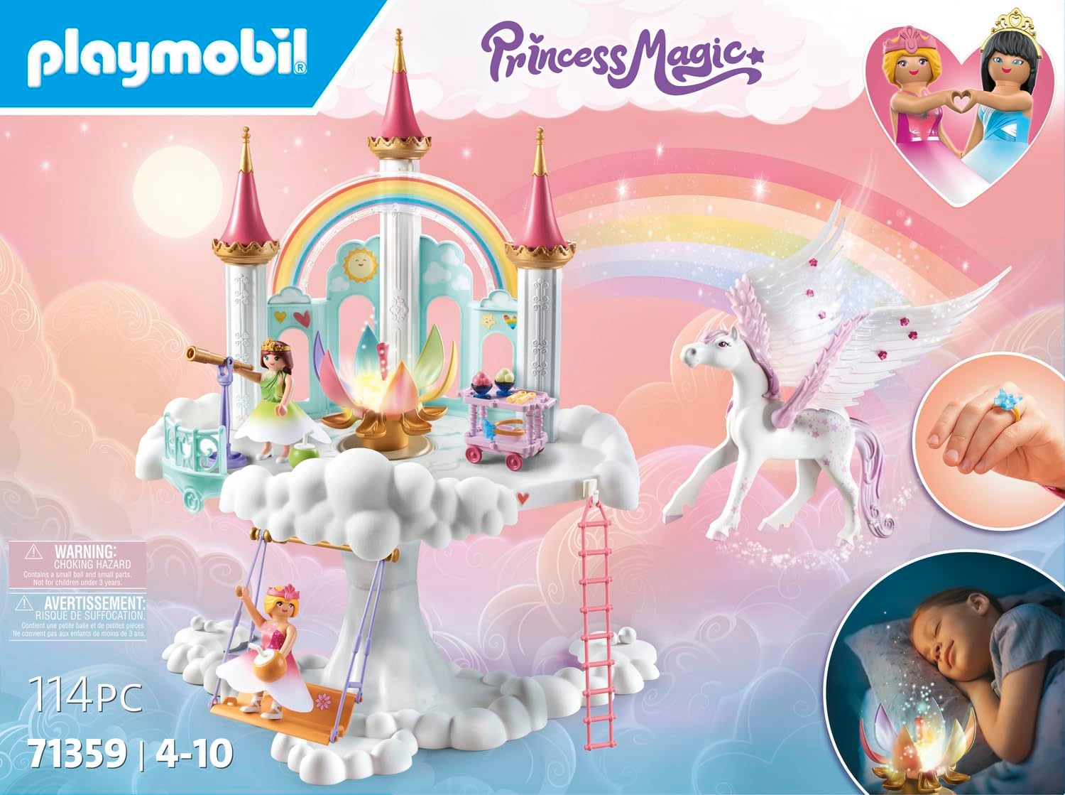 Detalle 2 de PLAYMOBIL Princess Magic 71359 Himmlisches Regenbogen-Schloss – magische Wolkenwelt ab 4 Jahren
