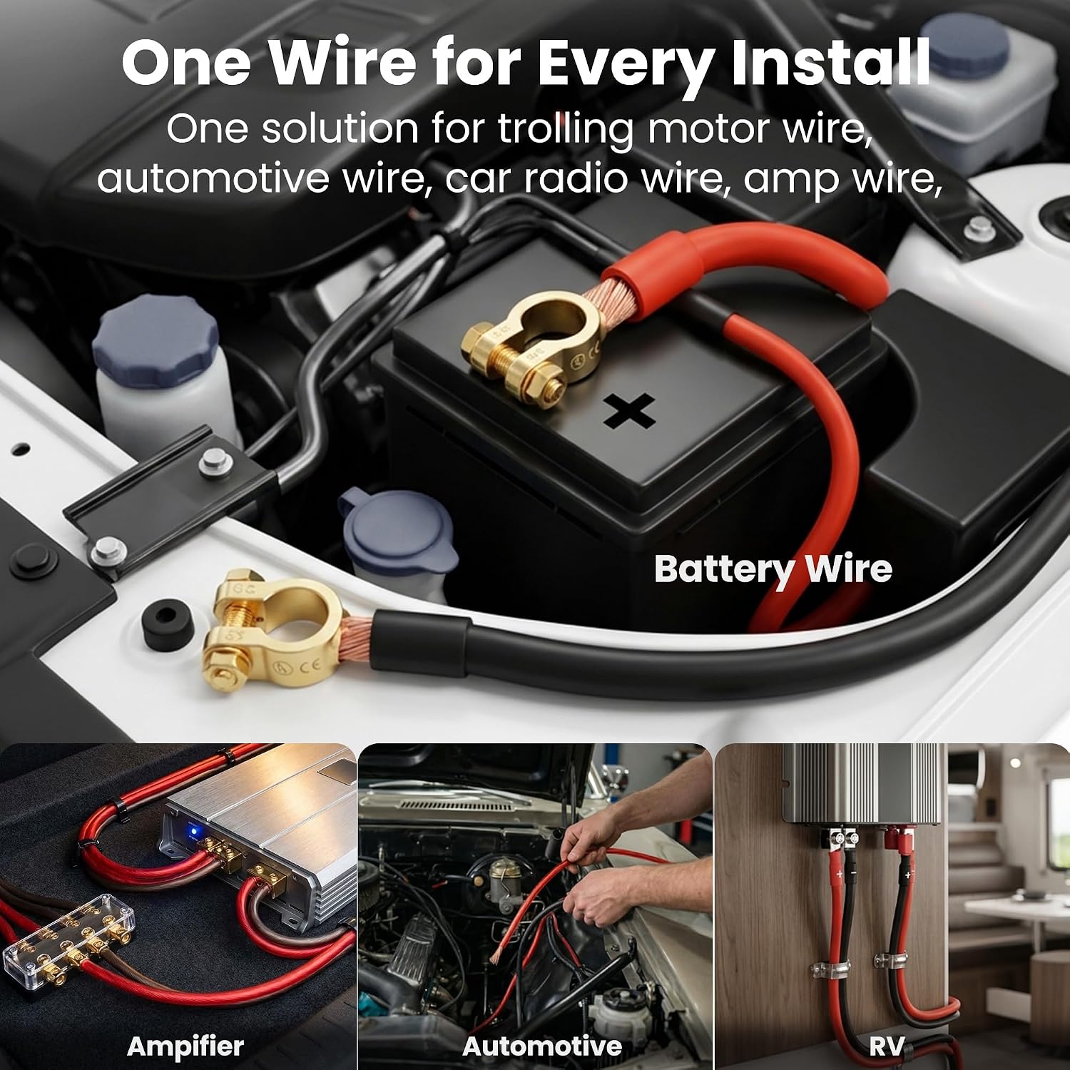Thumbnail 4 de GEARit 4 Gauge Wire Set (50 ft per color) – 4 AWG Battery Cable CCA for Car Audio, RV, Trailer