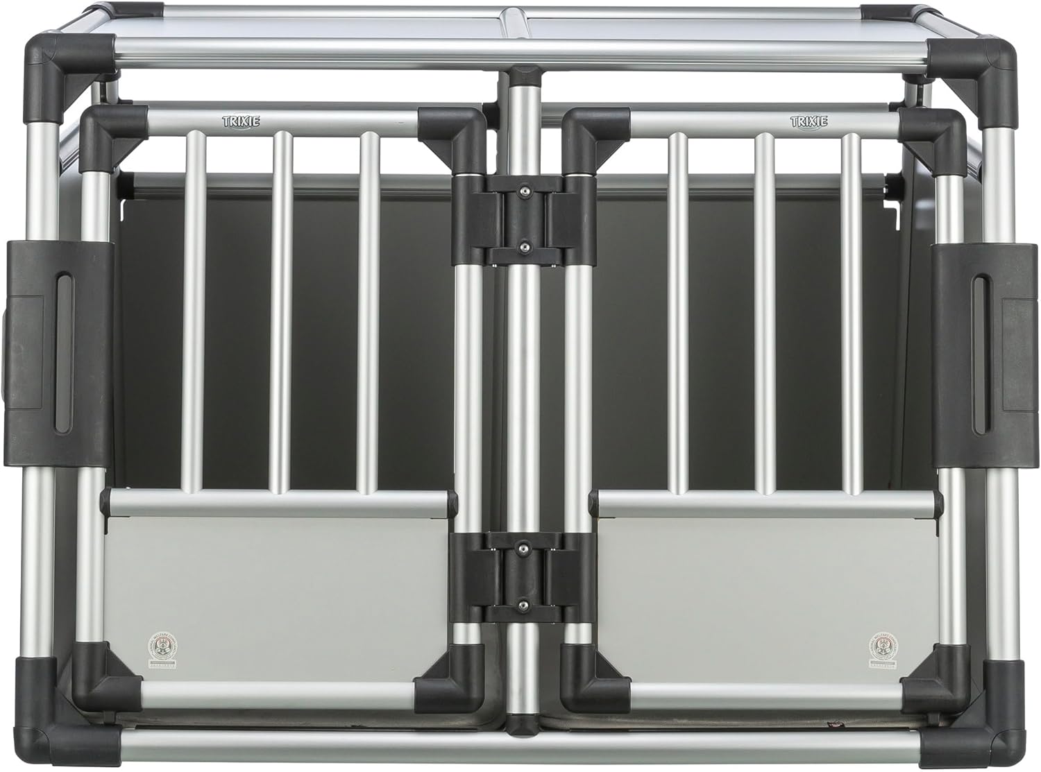 Detalle 2 de TRIXIE caisse double transport Aluminium – caisse pour deux chiens jusqu’à 50 kg, 93 × 64 × 83 cm