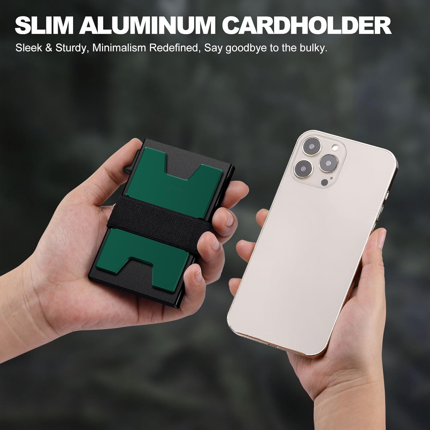 Detalle 2 de SEMRID Slim Aluminum Card Holder Wallet holds 12+ cards 💼