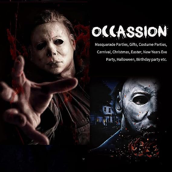 Detalle 2 de CSUJEE Michael Myers Mask, Natural Latex Horror Cosplay for Halloween Parties