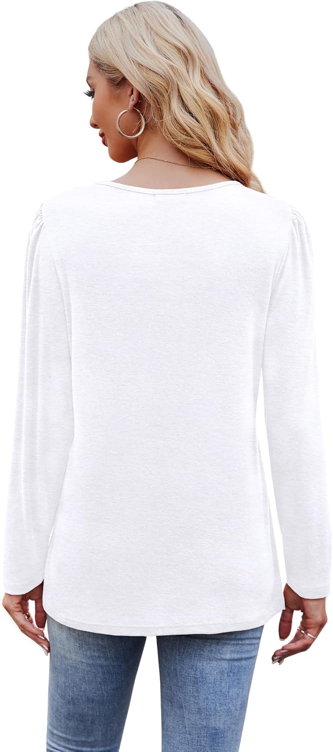 Thumbnail 4 de Aokosor women’s long sleeve crewneck sweatshirt tunic with pleated front and side split