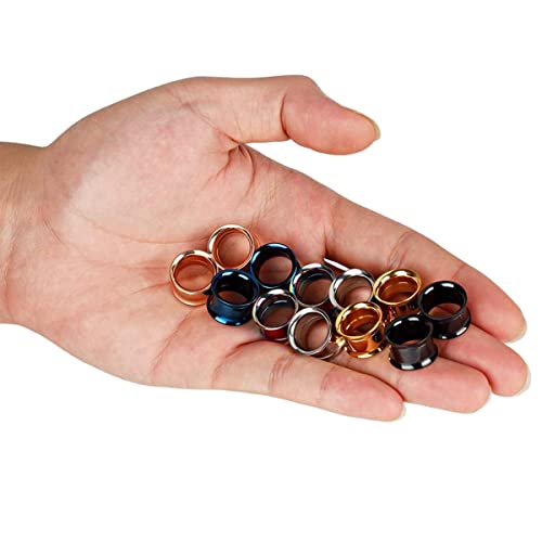 Detalle de Huacan Tunnel Set 6mm–20mm aus Edelstahl (316L) – 12er Set, Double Flared, innen poliert
