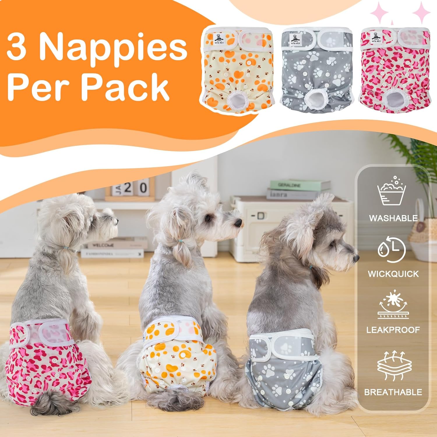 Detalle de UFO PET Dog Period Heat Pants for Season Incontinence – Large