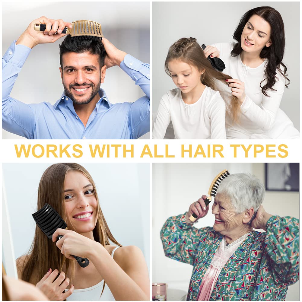 Thumbnail 4 de URAQT Haarbürste Profi Entwirrungsbürste Schwarz-Gold