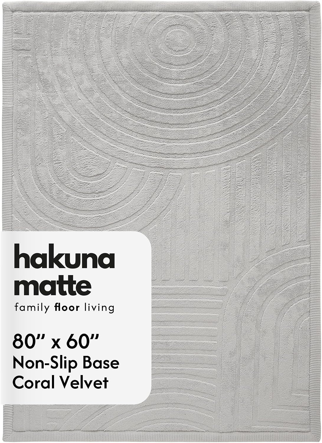Detalle de Hakuna Matte CloudRise – mata do zabawy, szare łuki, 200 × 150 × 2,5 cm