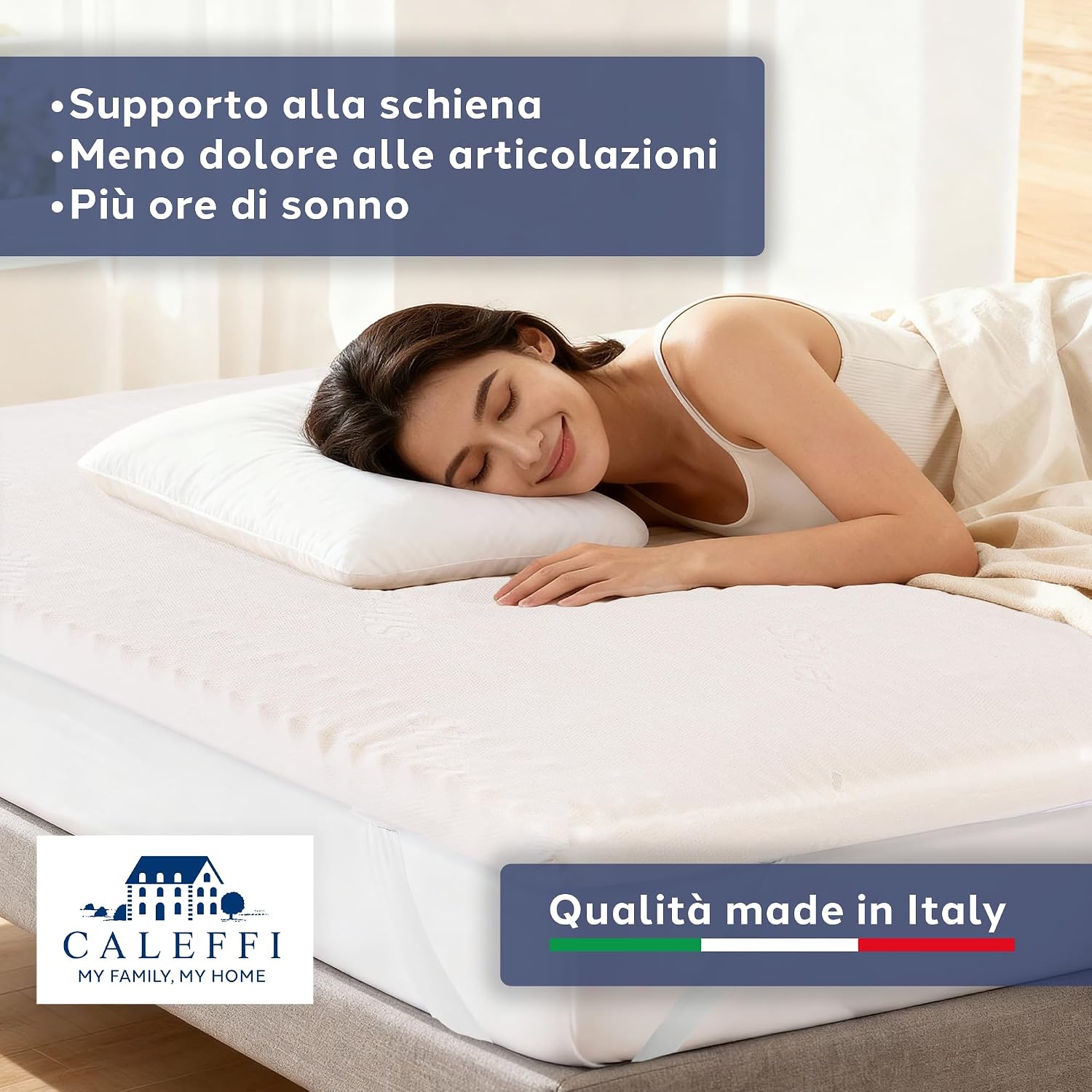 Thumbnail 1 de Caleffi Topper Matrimoniale in Memory Foam 160x190, 6 cm – sfoderabile e antibatterico