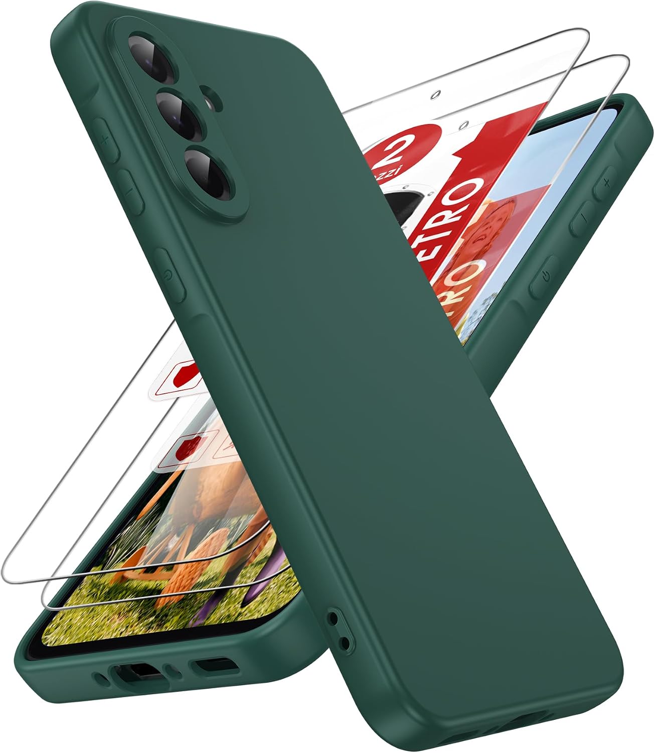 Thumbnail 6 de LeYi Cover per Samsung A16 5G/4G con 2 vetri temperati e TPU ultra slim antiurto, protezione fotocamera (nero)