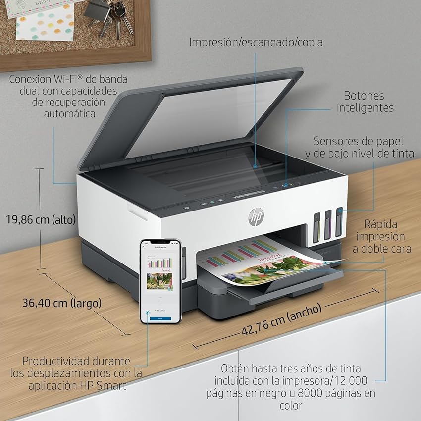 Detalle 2 de HP Smart Tank 7005 Impresora A4 multifunción