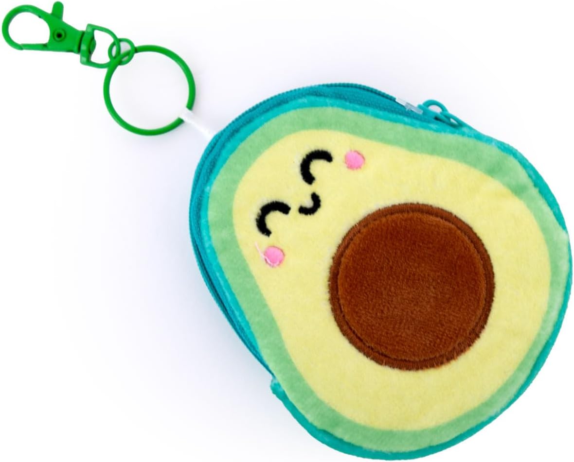 Detalle de Porte-monnaie Avocat avec porte-clés, mini carnet et feuille d'autocollants – Mr. Wonderful