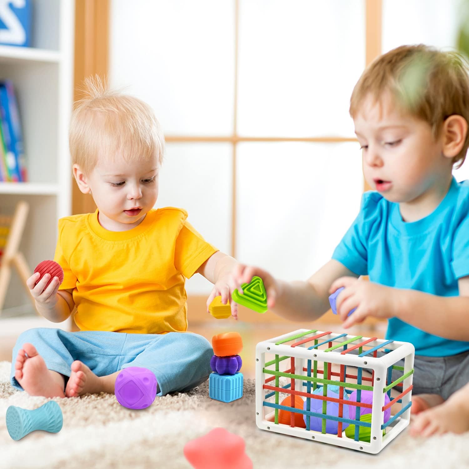 Thumbnail 6 de Mailesi Montessori Baby-Spielzeug ab 1 Jahr – Motorik- & Formsortierer Set (9-teilig)