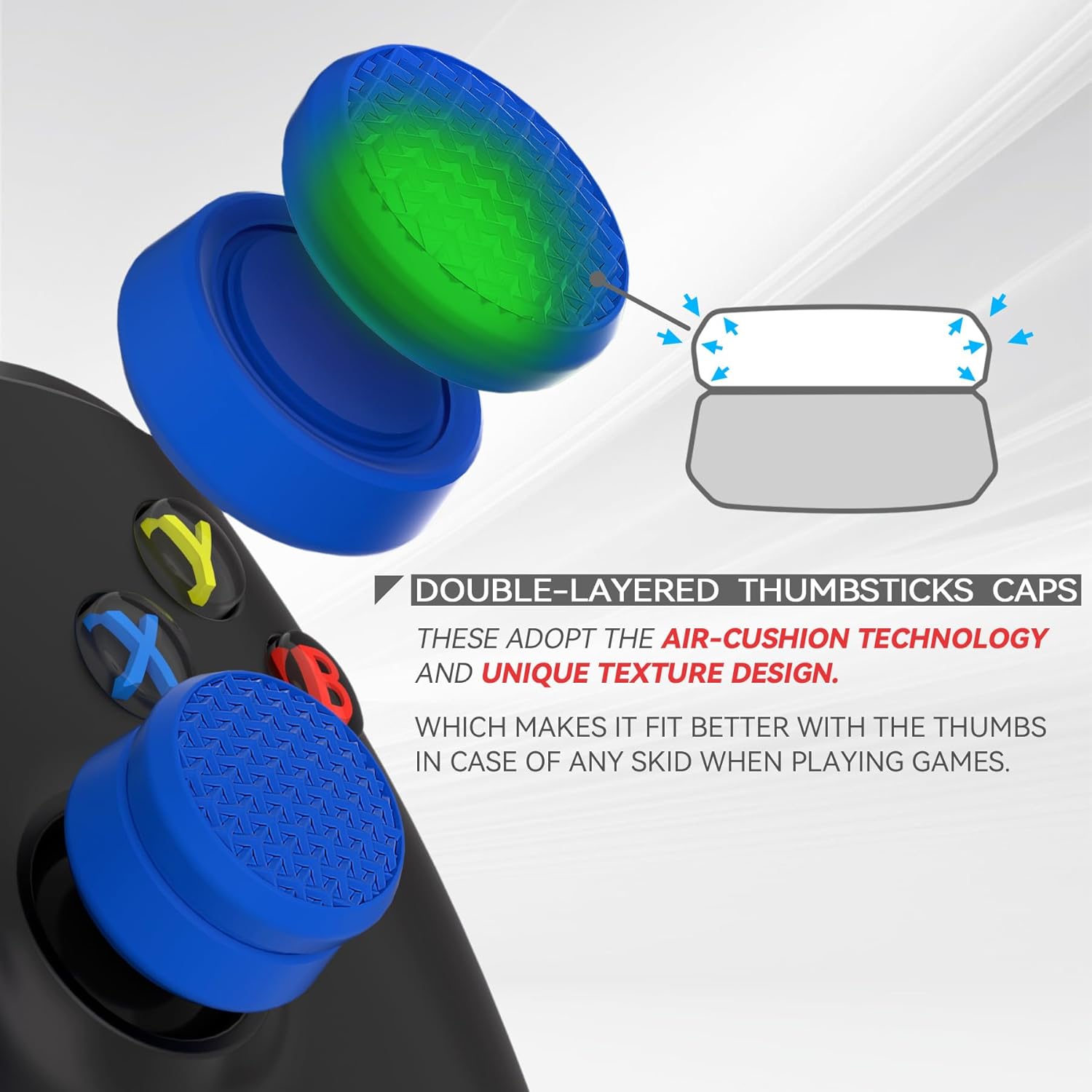 Thumbnail 5 de PlayVital 3 Height Armor Thumb Caps - Blue