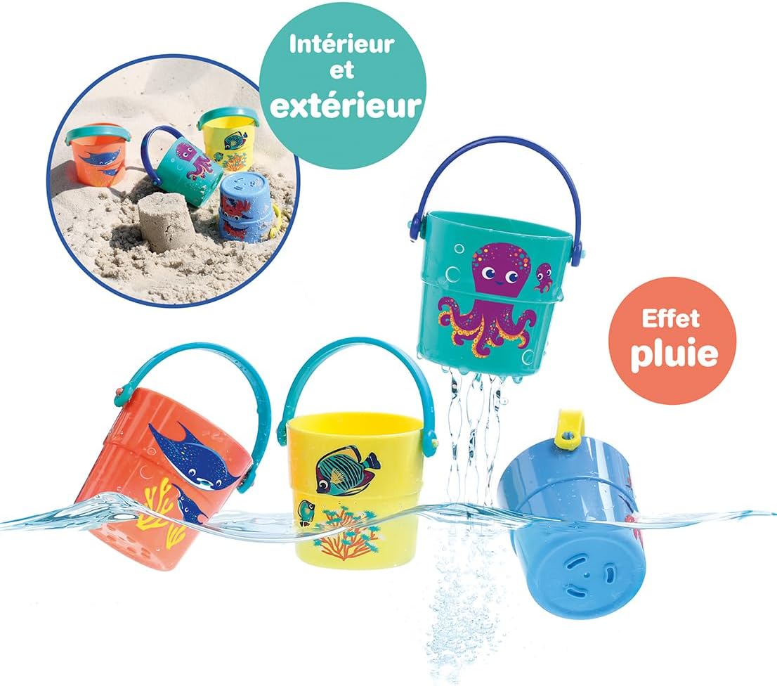 Thumbnail 1 de LUDI - 4 Seaux Gigognes: jouets de bain pour bébé dès 10 mois
