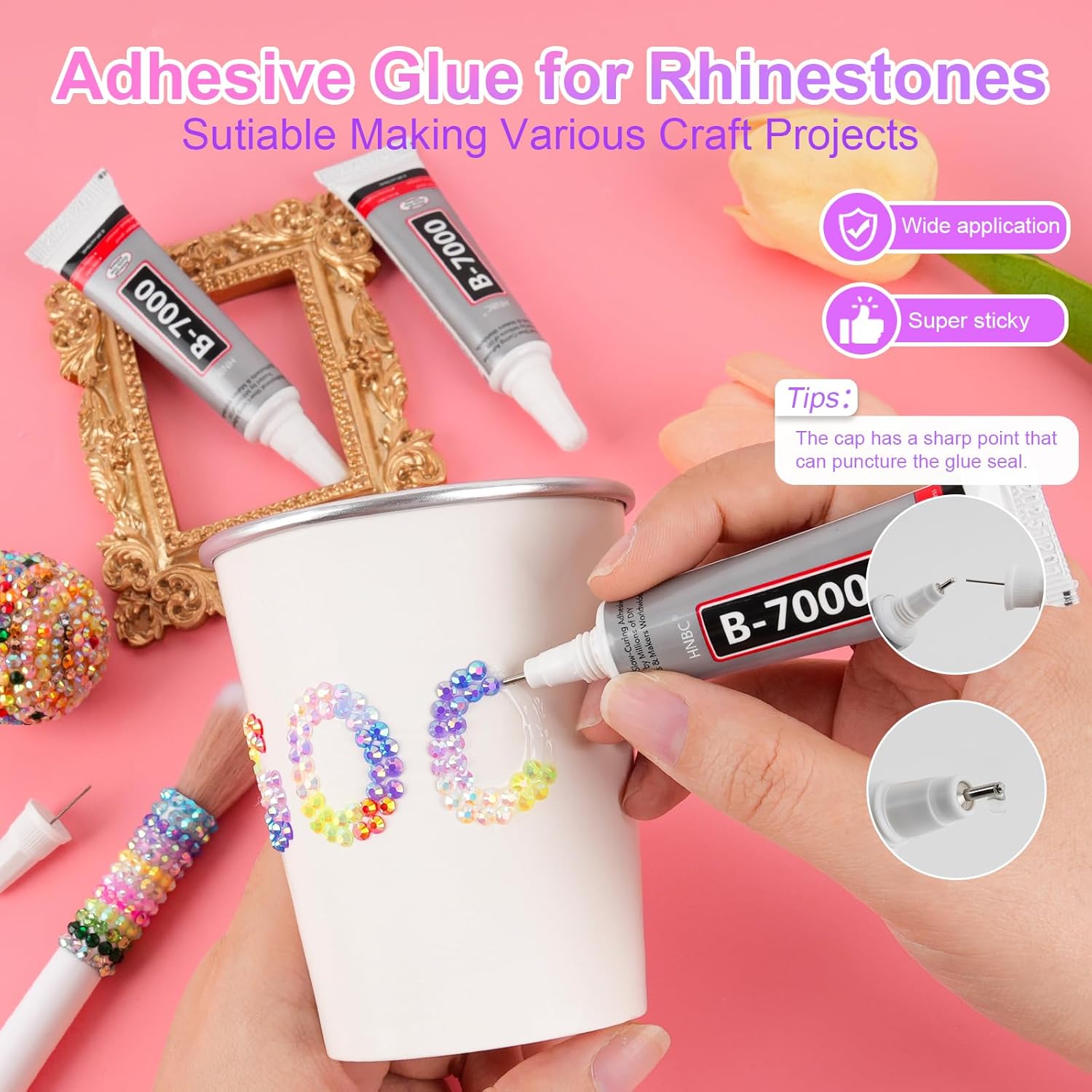 Thumbnail 2 de Canvalite 35000Pcs 40 Colors Jelly Rhinestones — 3mm Resin Flatback Gems for Diamond Art, Bedazzler Kit with Glue