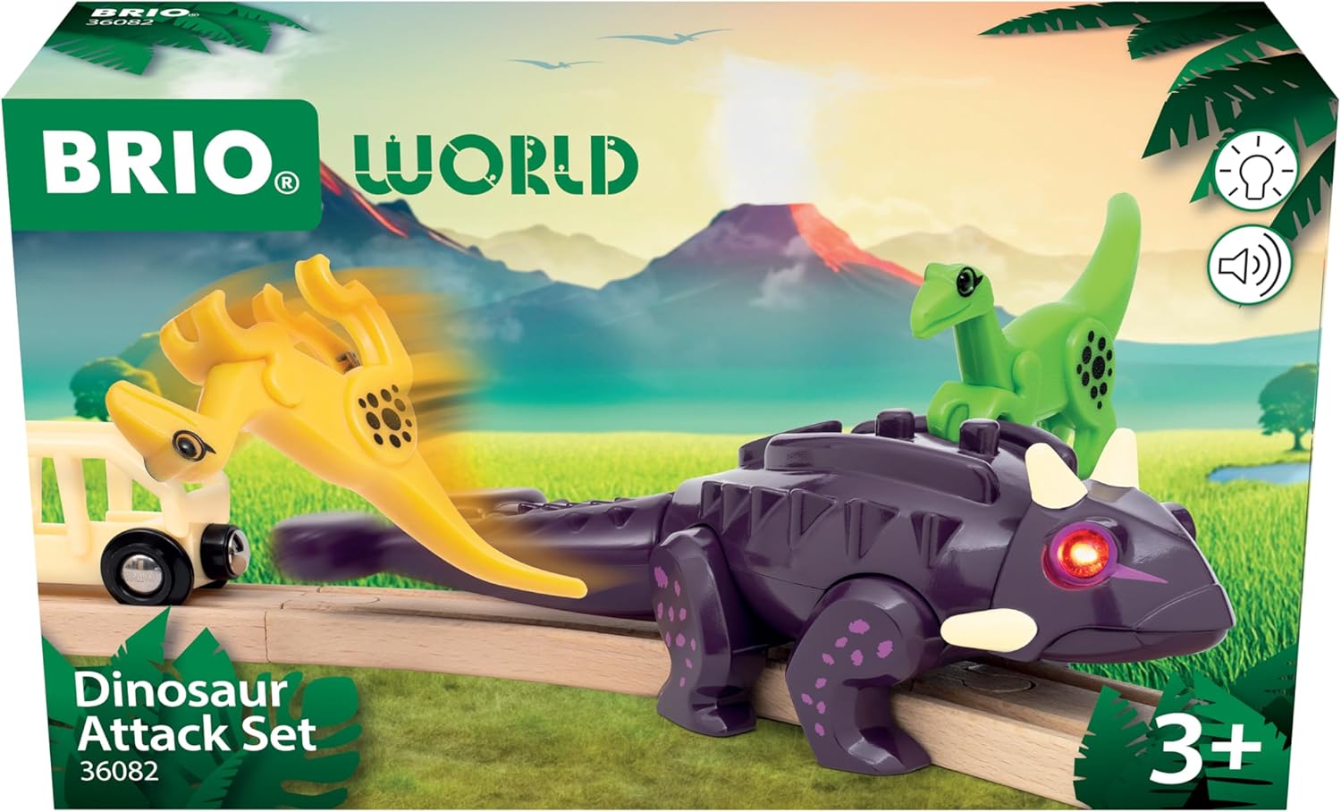 Detalle 2 de BRIO World 36082 Dinosaurier Ankylosaurus – Zug- & Dinosaurier-Spielset für BRIO World
