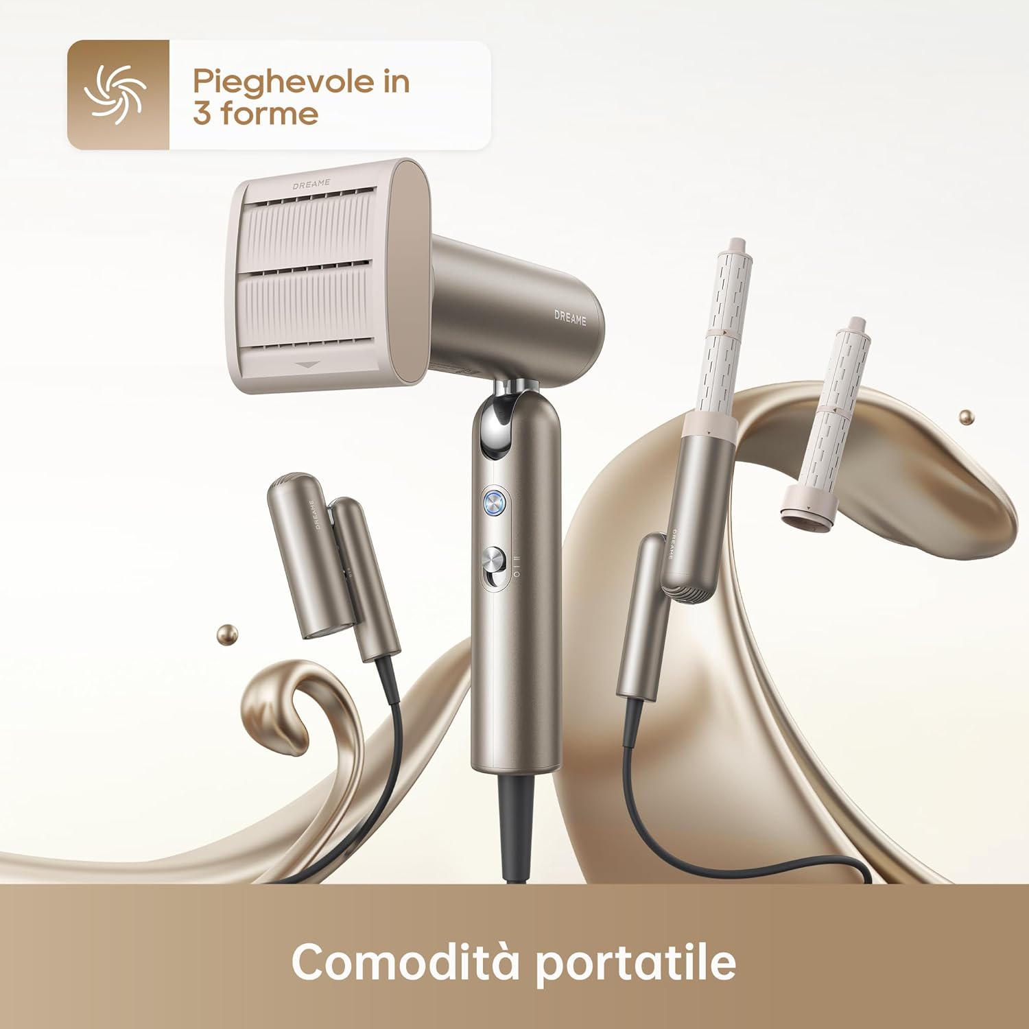 Thumbnail 1 de DREAME Pocket Neo: asciugacapelli ad alta velocità, pieghevole in 3 forme