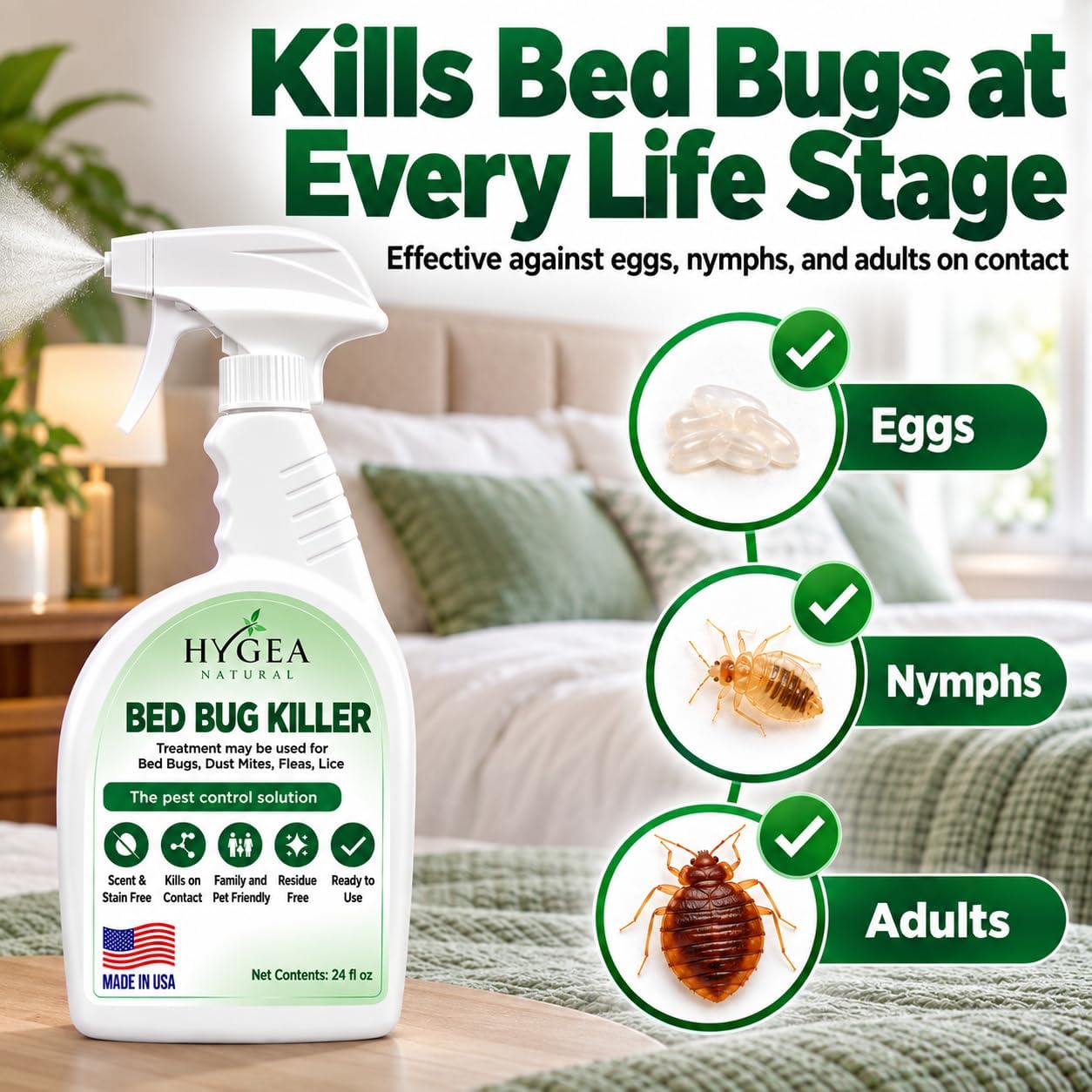 Thumbnail 5 de Hygea Natural Bed Bug Killer Spray, 24 oz, Unscented and Stain-Free