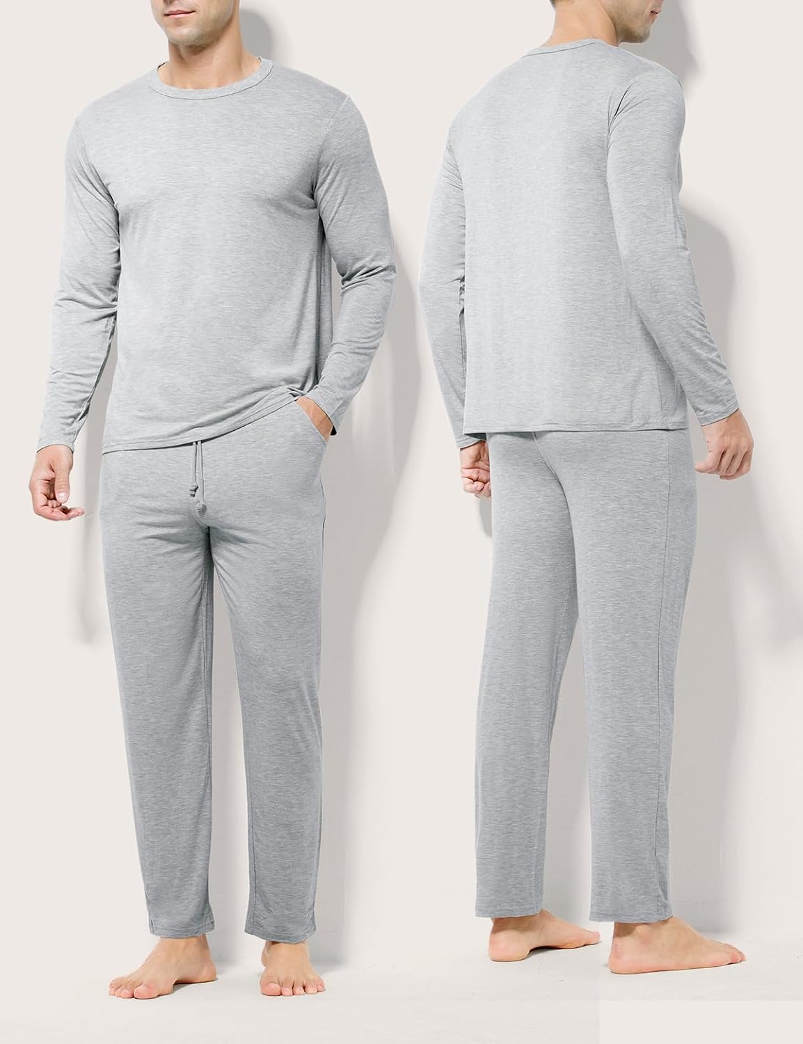 Detalle de Casey Kevin Mens Pyjamas Set: Soft, Breathable Loungewear for Comfortable Sleep