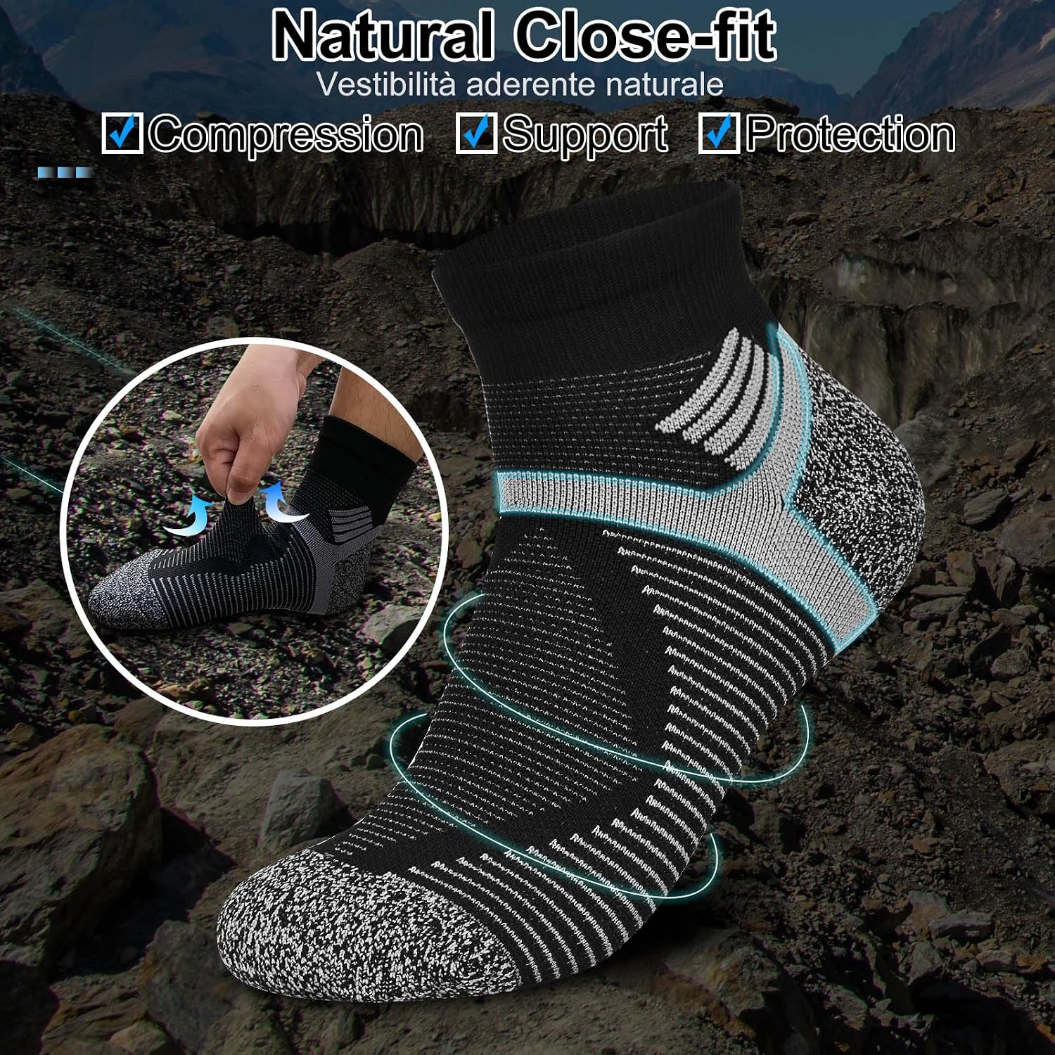 Detalle 1 de Cushioned Quarter Hiking Socks