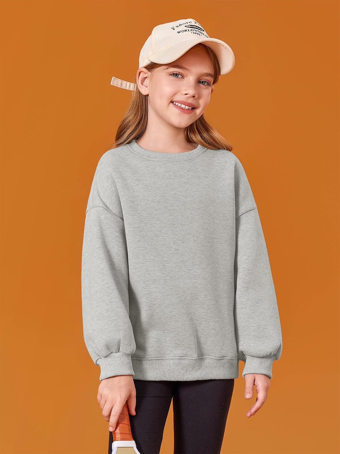 Detalle 2 de Haloumoning sweatshirt voor meisjes, oversized met ronde hals en lange mouwen