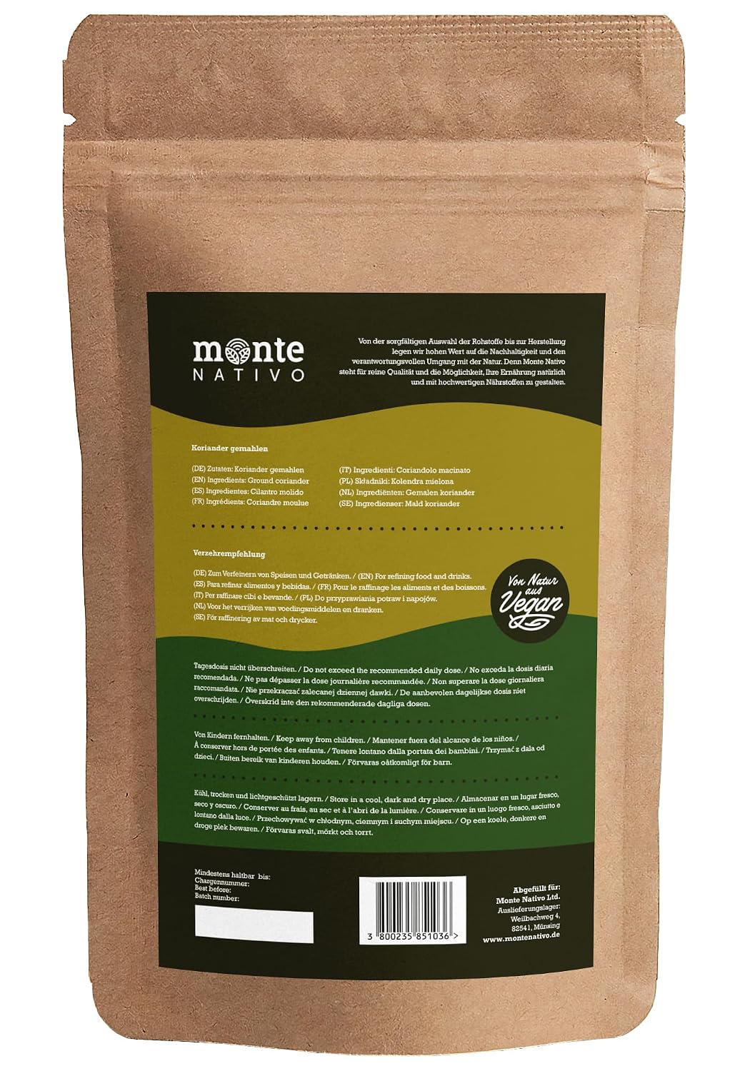 Detalle 2 de Koriander gemahlen Monte Nativo (500 g) – Fein gemahlene Koriandersamen