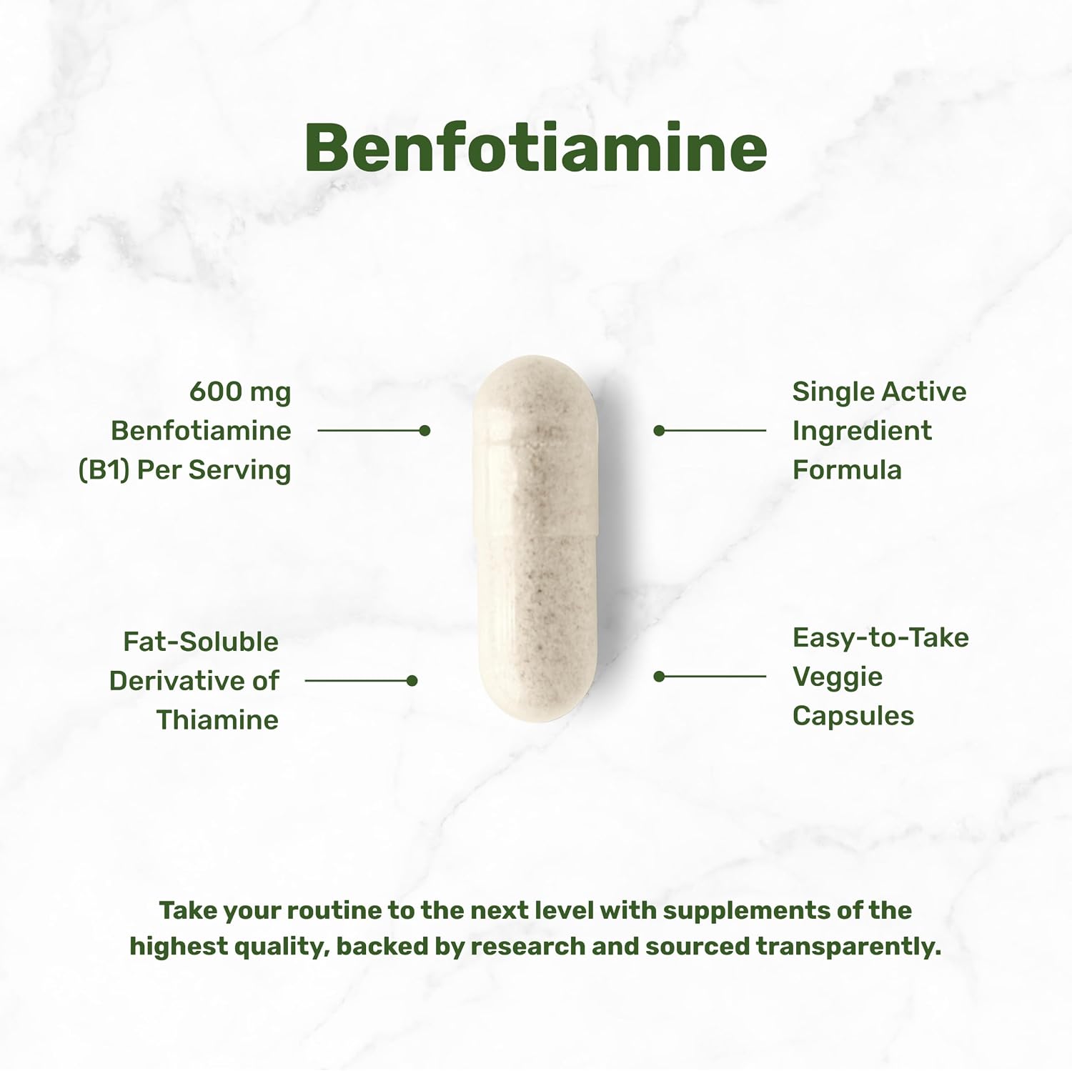 Detalle de Benfotiamine supplement 600 mg per serving