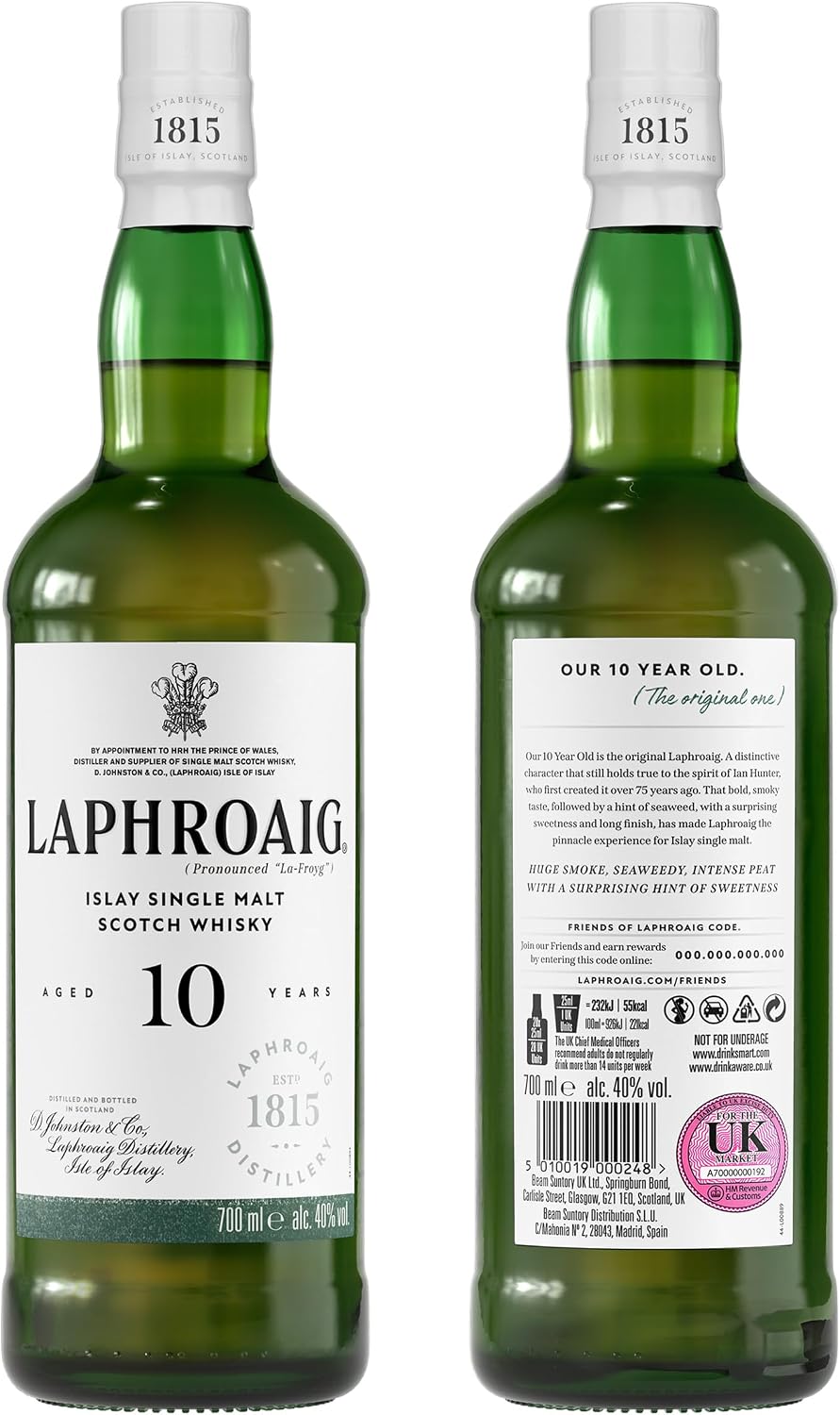 Detalle 2 de Laphroaig 10 Year Old Islay Single Malt Scotch Whisky, 70 cl